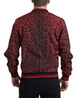 Red Leopard Print Bomber Jacket