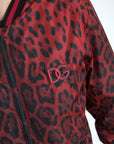 Red Leopard Print Bomber Jacket