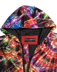 Multicolor Full Zip Hooded Sweater