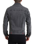 Elegant Gray Stretch Denim Jacket