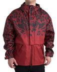 Radiant Red Leopard Print Hooded Jacket