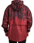 Radiant Red Leopard Print Hooded Jacket