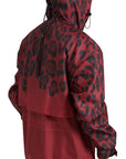 Radiant Red Leopard Print Hooded Jacket