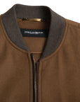 Elegant Brown Cashmere Bomber Jacket