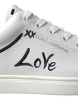 Sleek White Leather Casual Sneakers