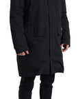 Elegant Black Hooded Trench Coat