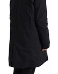 Elegant Black Hooded Trench Coat