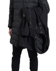 Elegant Black Hooded Trench Coat