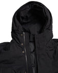 Elegant Black Hooded Trench Coat