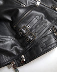 Sleek Black Leather Biker Jacket