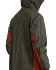 Elegant Hooded Full Zip Jacket in Green and Orange