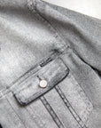 Elegant Gray Cotton Stretch Denim Jacket