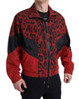 Red Leopard Zip Sweater Jacket