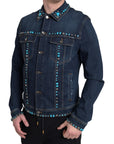 Embellished Turquoise Denim Jacket