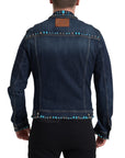 Embellished Turquoise Denim Jacket