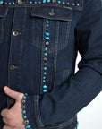 Embellished Turquoise Denim Jacket