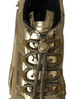 Elegant Gold Lace-Up NS1 Sneakers