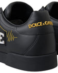 Elegant Portofino Leather Sneakers - Black Multicolor