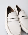 Elegant Light Grey Leather Loafers