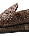 Elegant Leather Slipper Loafers in Brown