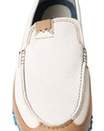 Elegant White Leather Slipper Loafers