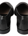 Elegant Black Leather Slipper Loafers