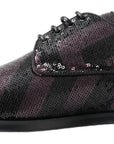 Elegant Sequin Embellished Derby Shoes