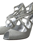 Elegant Shimmering Silver High-Heeled Sandals