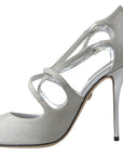 Elegant Shimmering Silver High-Heeled Sandals