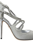 Elegant Shimmering Silver High-Heeled Sandals