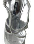 Elegant Shimmering Silver High-Heeled Sandals