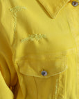 Exquisite Yellow Denim Button-Down Jacket