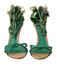 Emerald Elegance Satin Heels