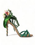 Emerald Elegance Satin Heels