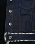 Elegant Denim Jewel Button Jacket