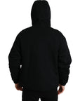 Elegant Black Bomber Jacket with Hood