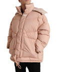 Chic Coral Hooded Puffer Jacket