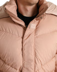 Chic Coral Hooded Puffer Jacket