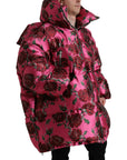 Elegant Rose Print Quilted Jacket