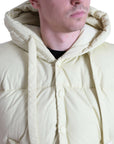 Sunny Yellow Nylon Puffer Hooded Jacket