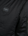 Elegant Black Hooded Parka Jacket