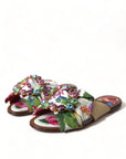 Exquisite Floral Print Flat Sandals