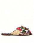 Exquisite Floral Print Flat Sandals