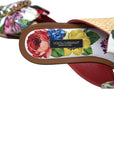 Exquisite Floral Print Flat Sandals