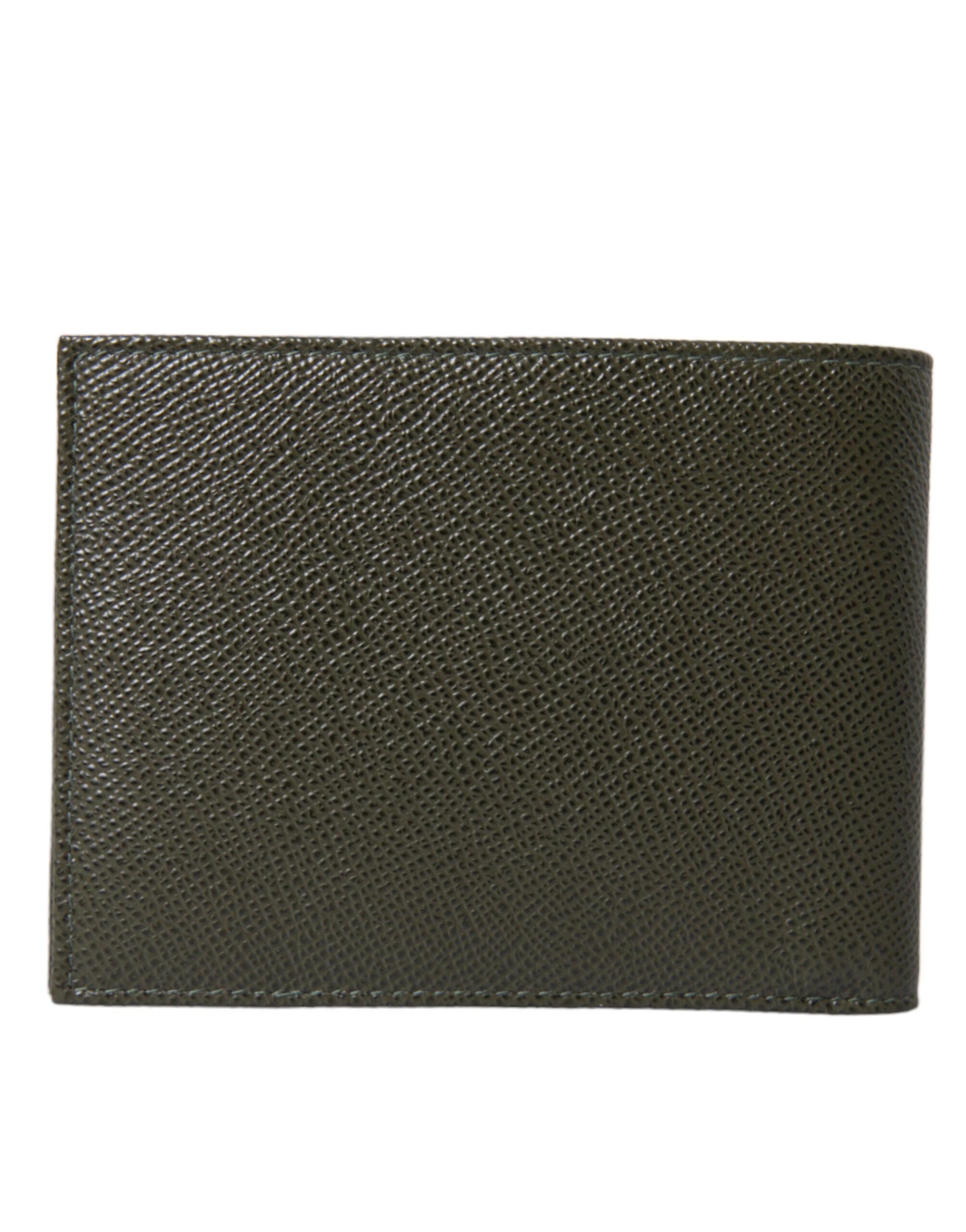 Elegant Olive Green Leather Bifold Wallet