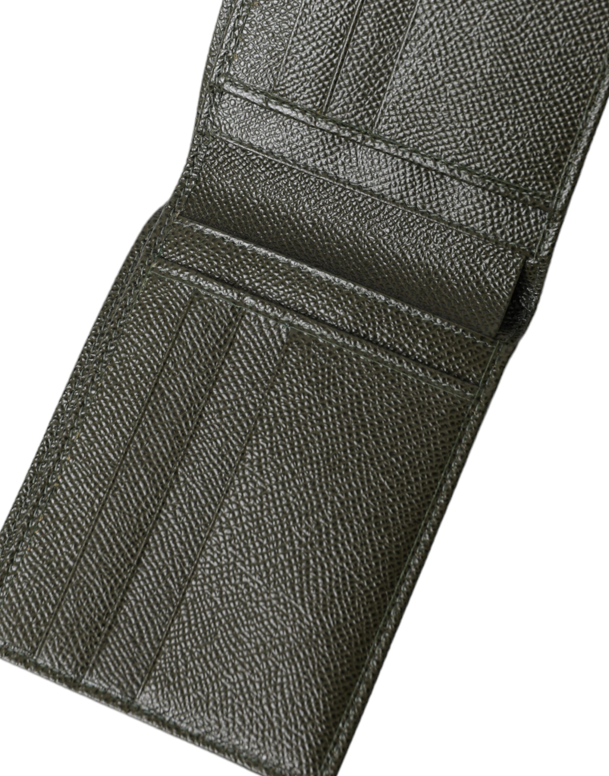 Elegant Olive Green Leather Bifold Wallet