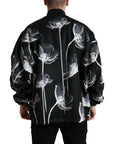 Elegant Floral-Print Bomber Jacket