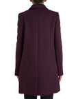 Elegant Purple Wool-Cashmere Trench Coat