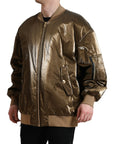 Elegant Bronze Bomber Jacket