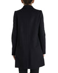 Elegant Virgin Wool Blend Black Blazer